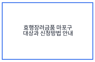 효행장려금품 마포구 대상과 신청방법 안내